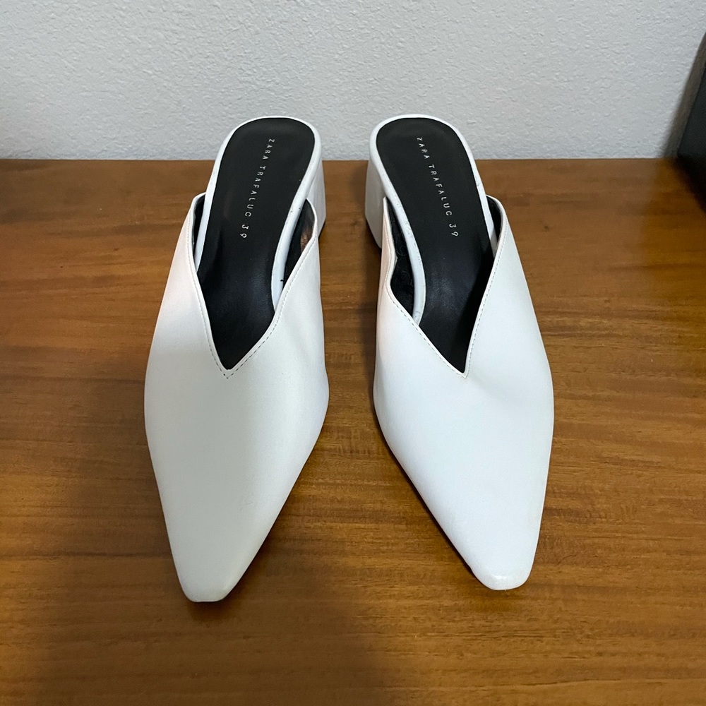 Zara white mules
